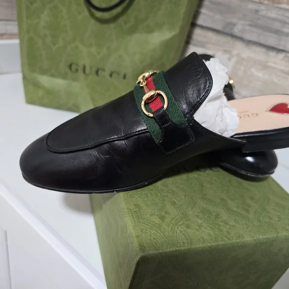 Gucci Women's Black Leather Princetown Horsebit Mule - Picture 3 of 8
